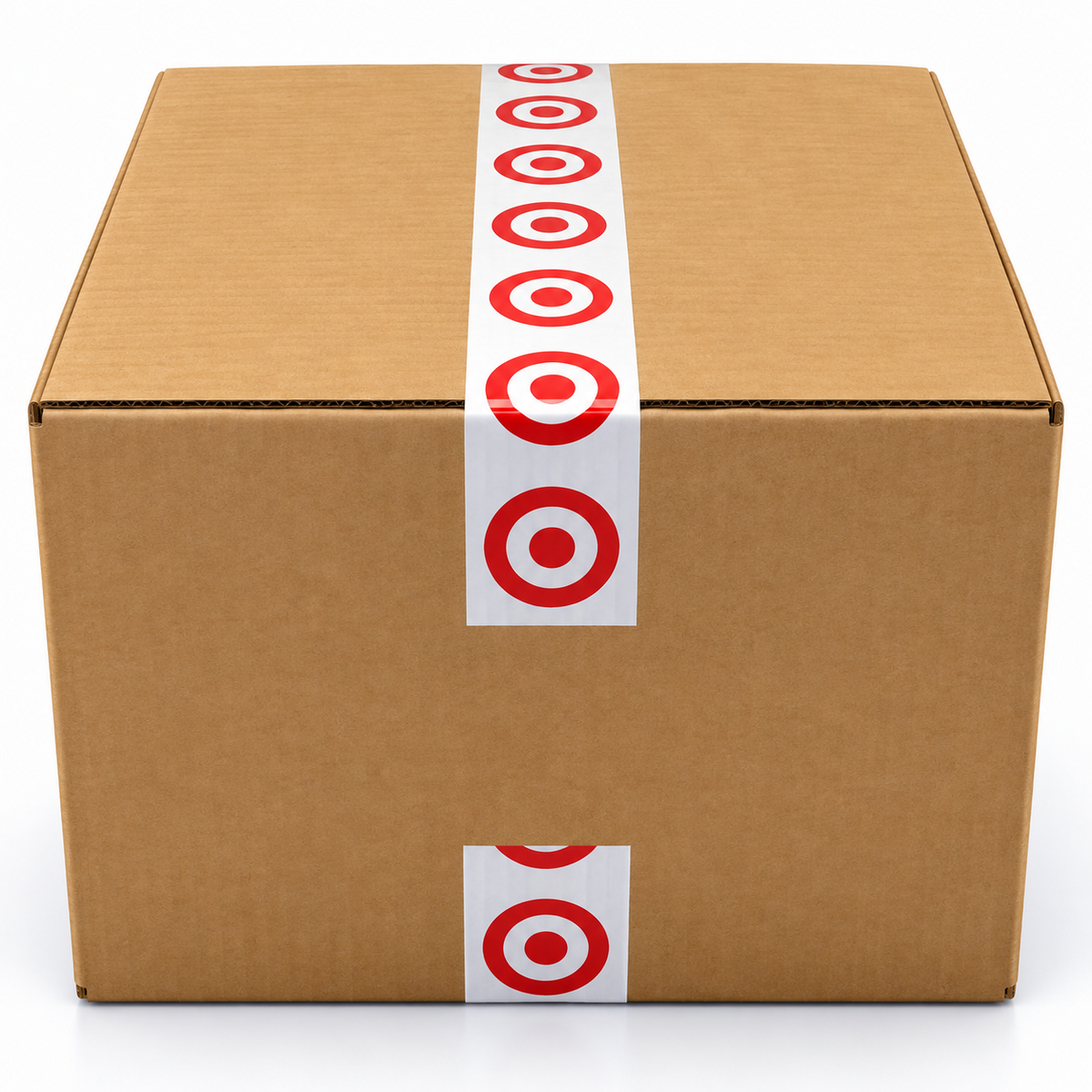 A closed TGT Fashion Mystery Box on a white background